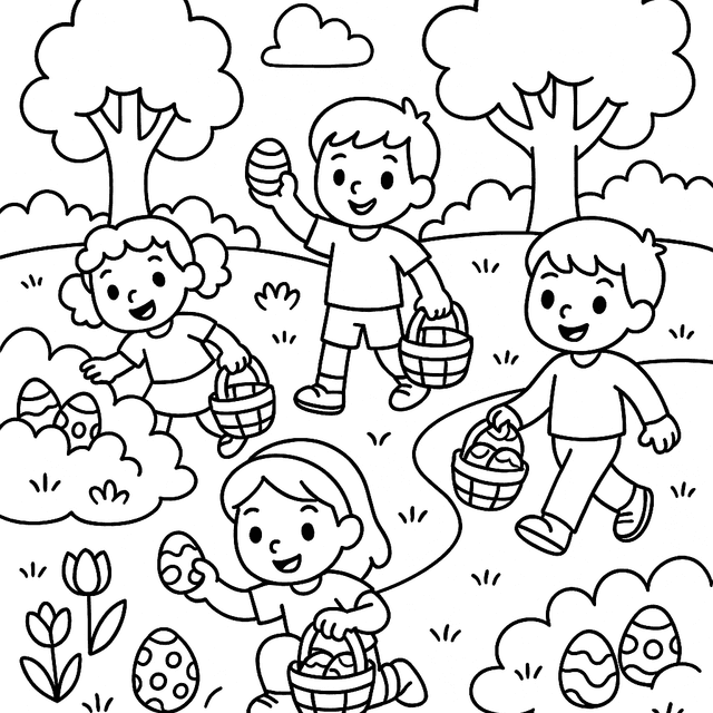 Easter basket coloring page