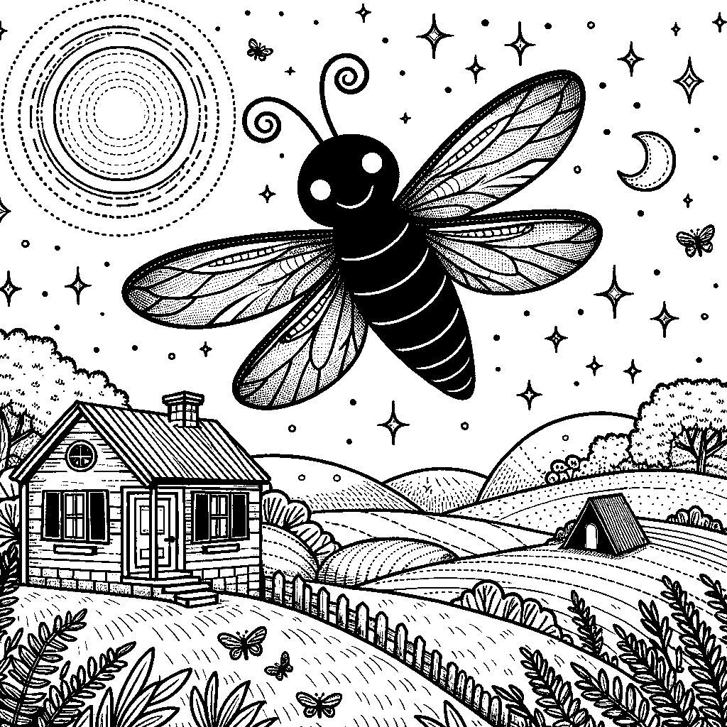 A Firefly Glowing At Night