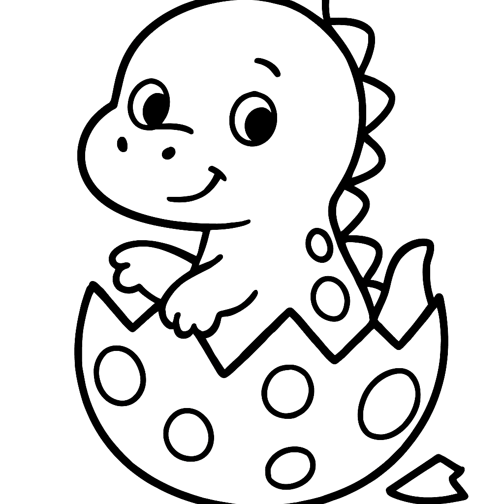 A Baby Dinosaur Hatching From An Egg