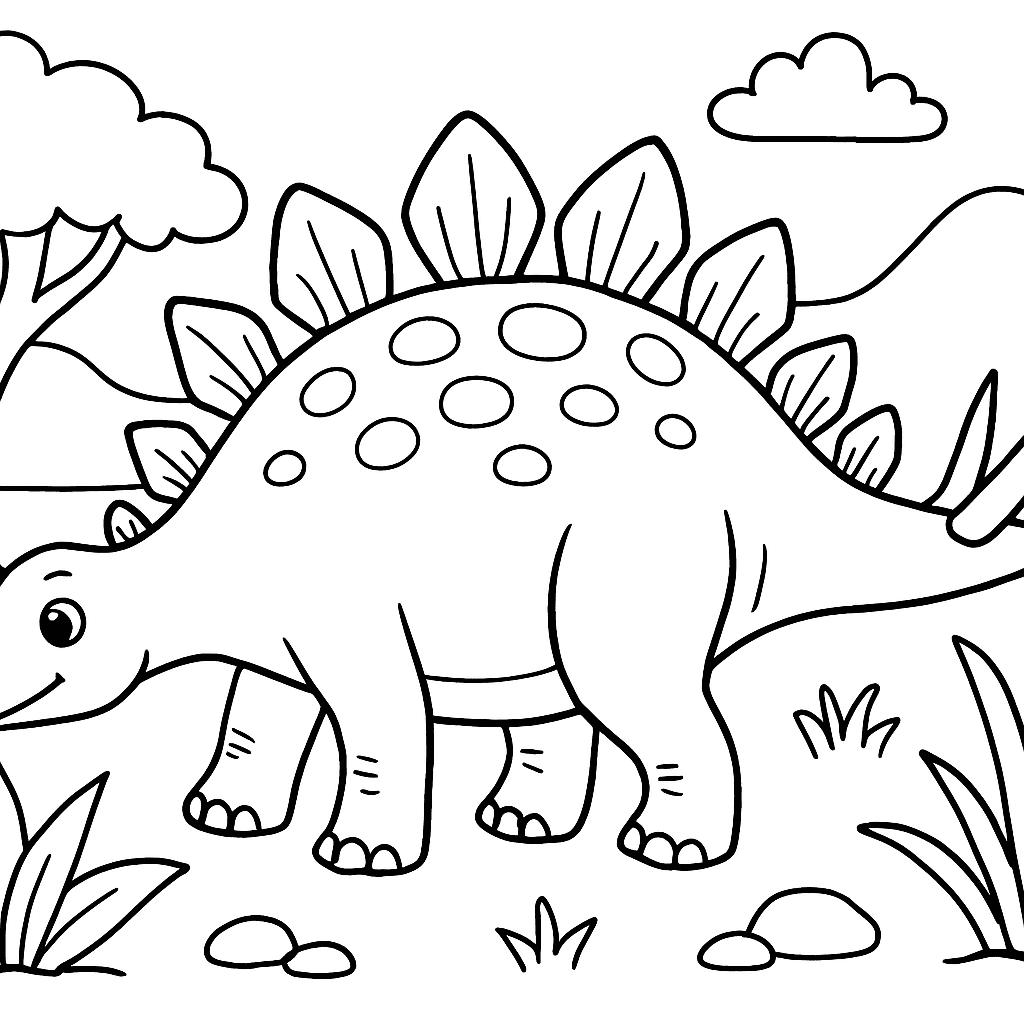 A Stegosaurus With Plates On Its Back
