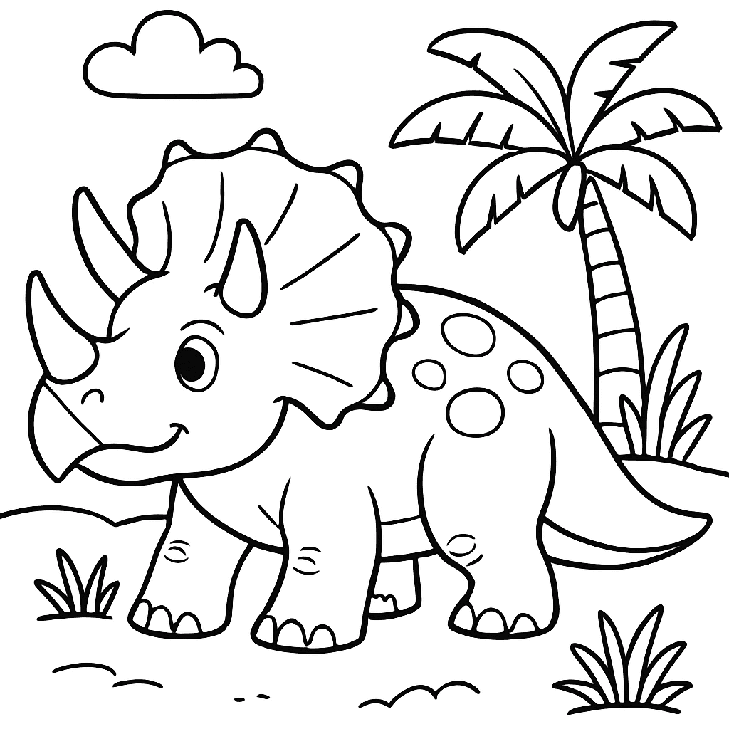 A Triceratops With Big Horns