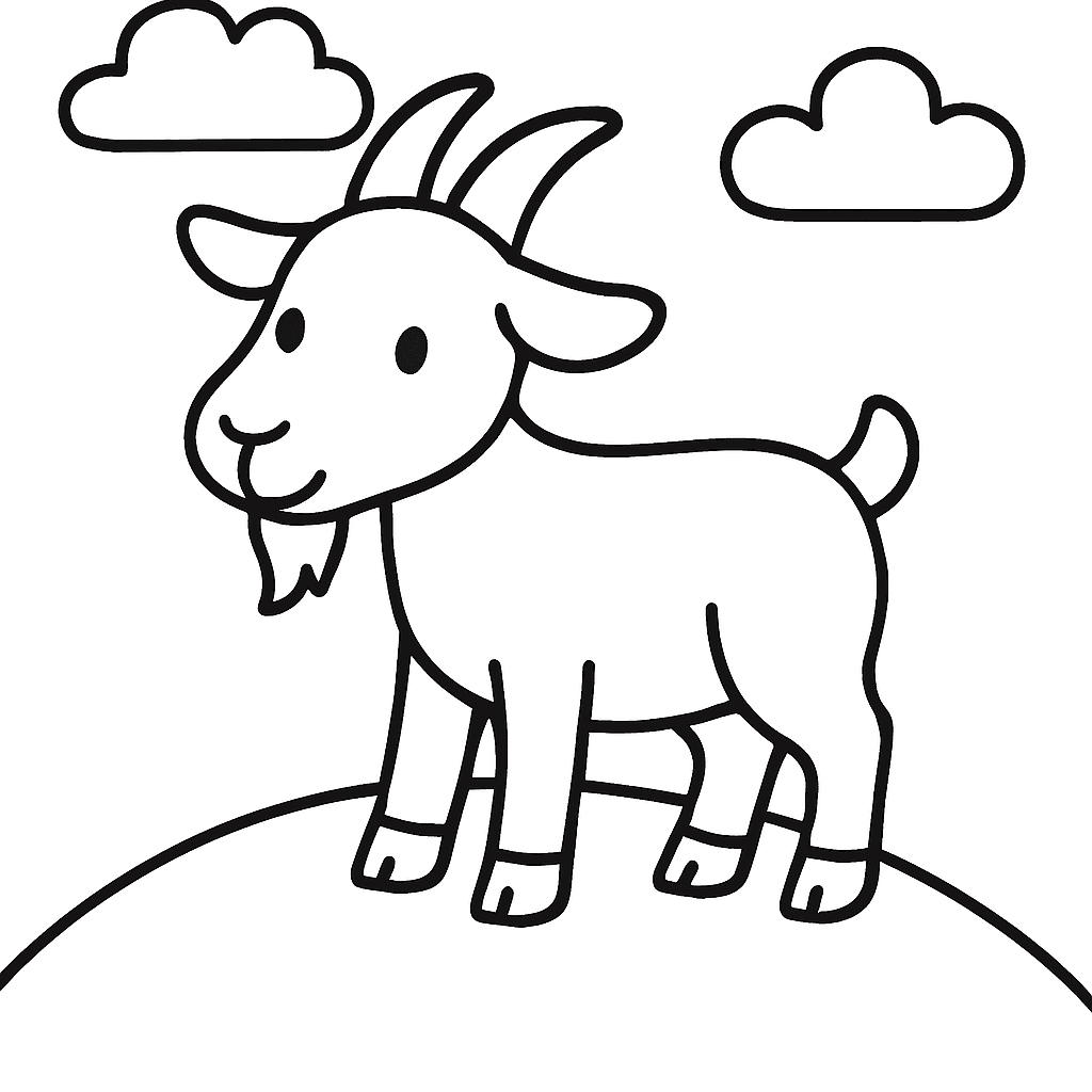 A Goat Standing On A Hill