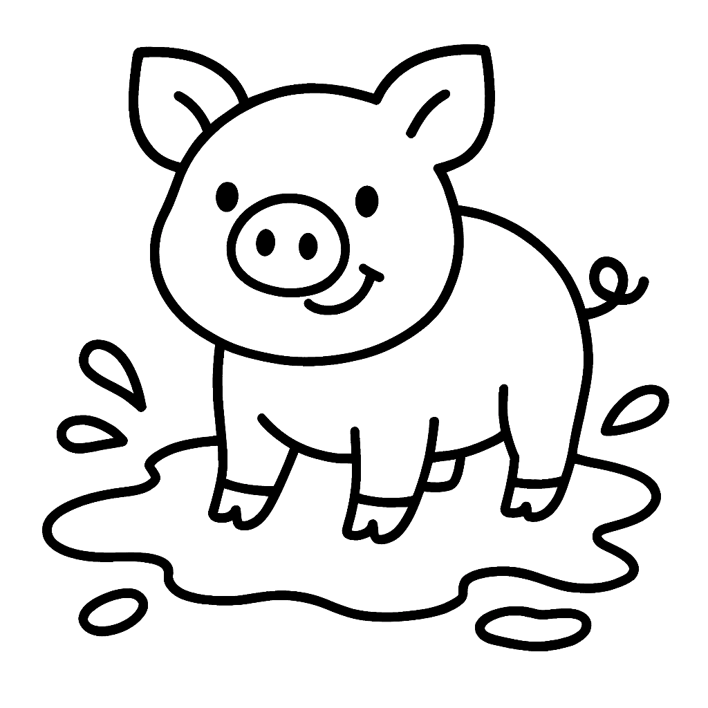 A Pig Playing In Mud