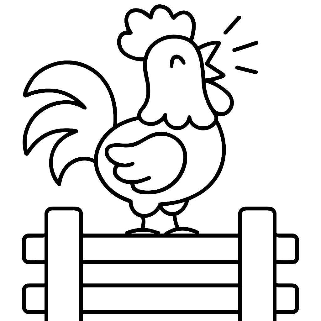 A Rooster Crowing On A Fence