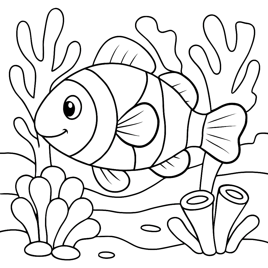 A Clownfish In Coral Reef