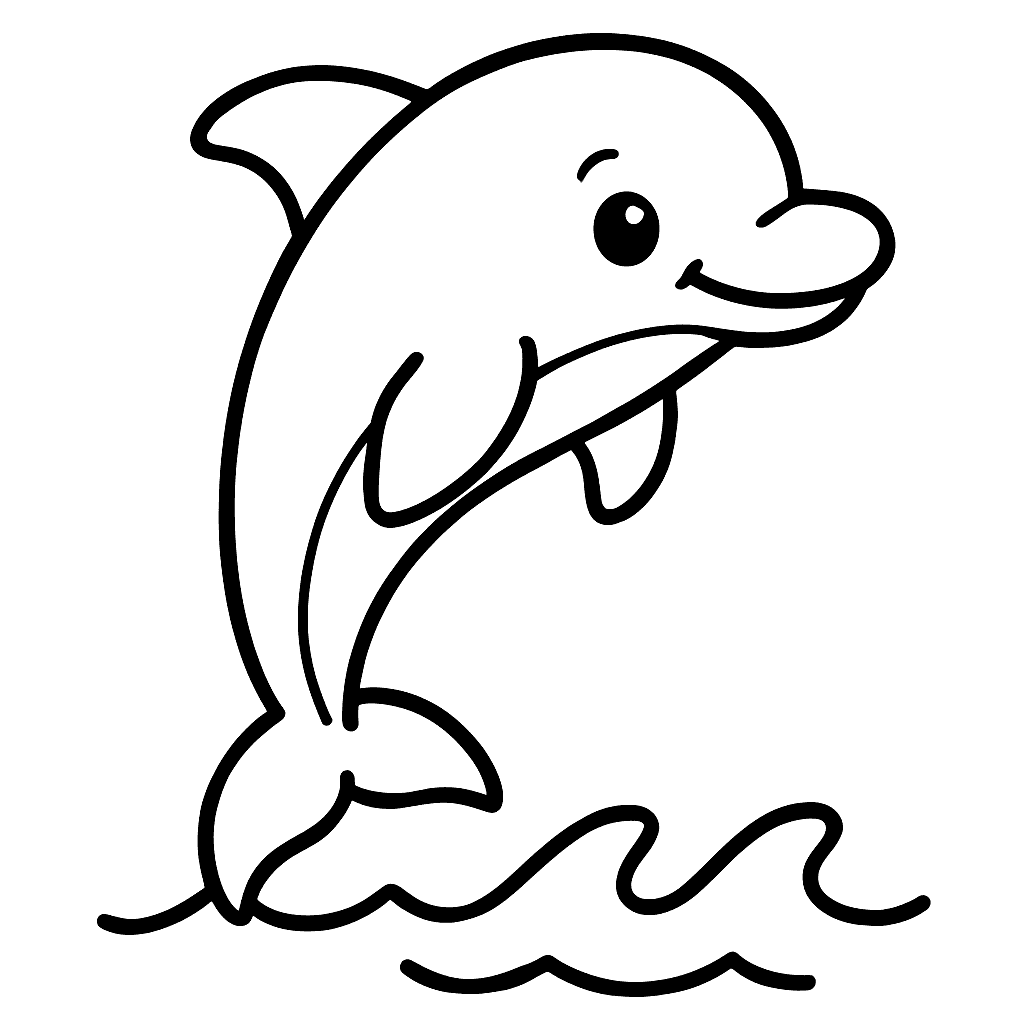 A Friendly Dolphin Jumping