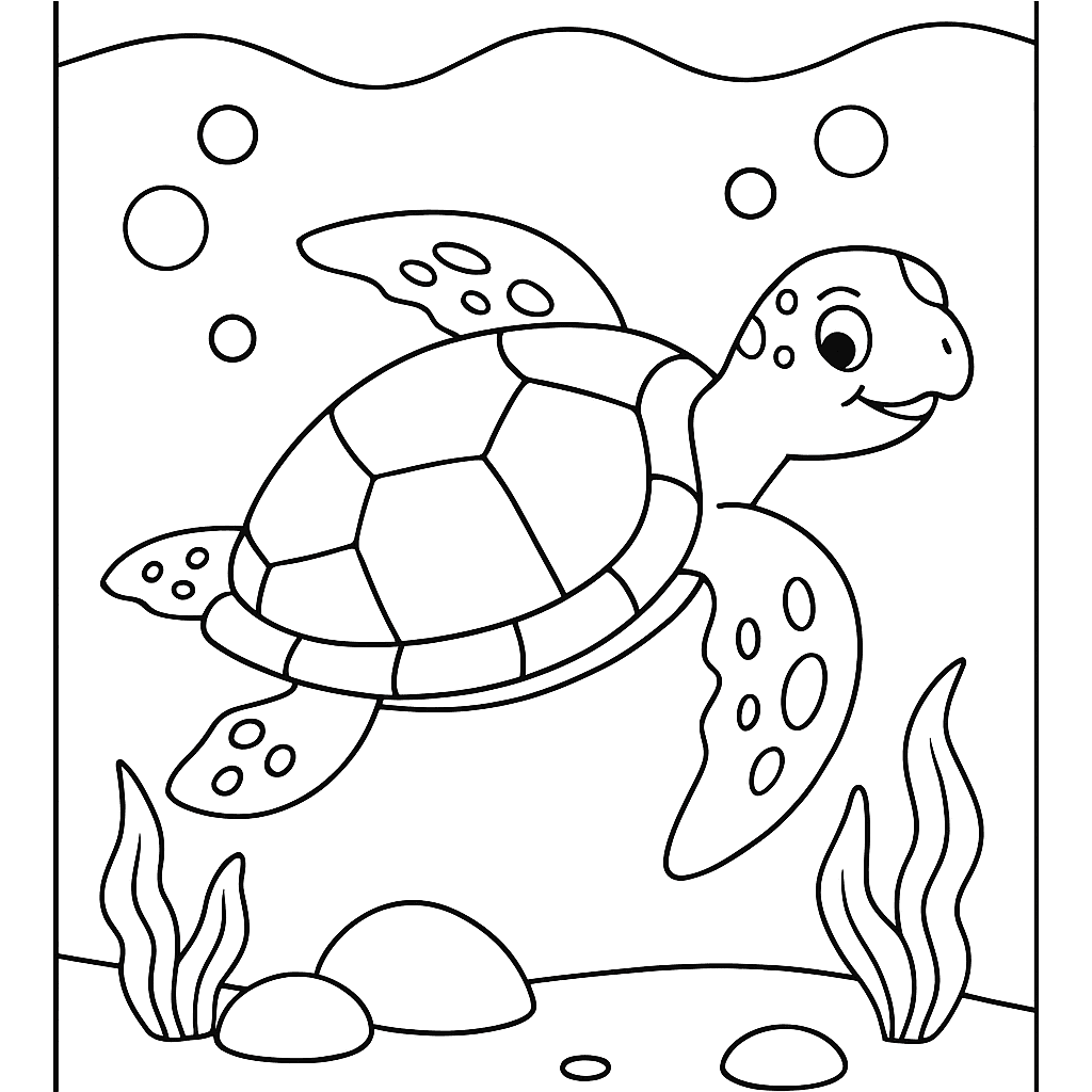 A Sea Turtle Swimming