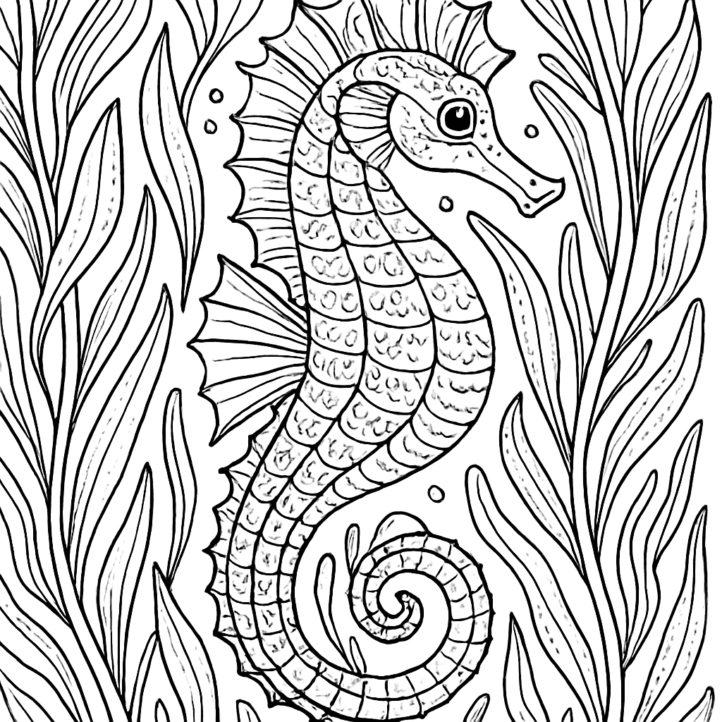 A Seahorse Among Seaweed