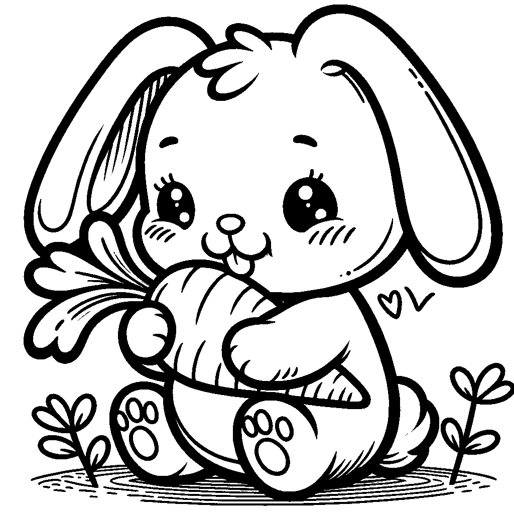 A Rabbit Eating A Carrot