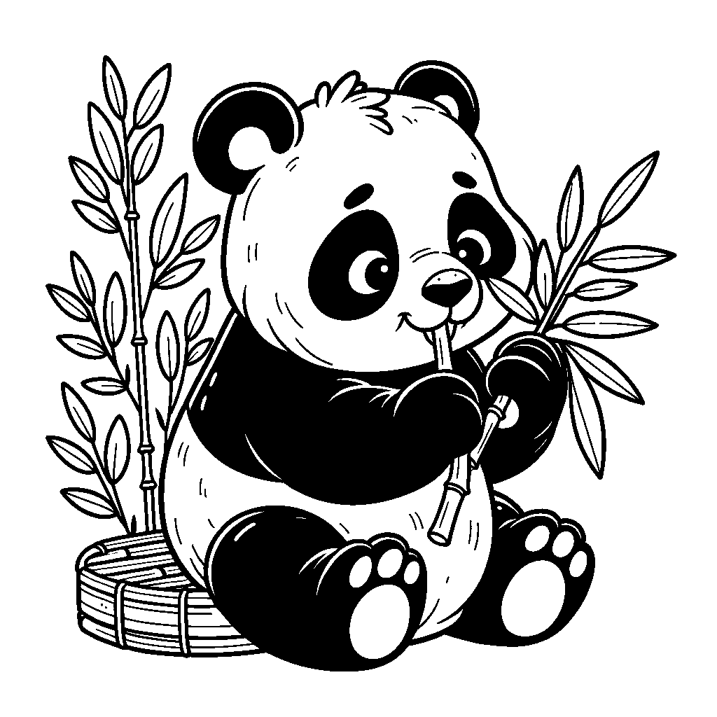 A Panda Eating Bamboo