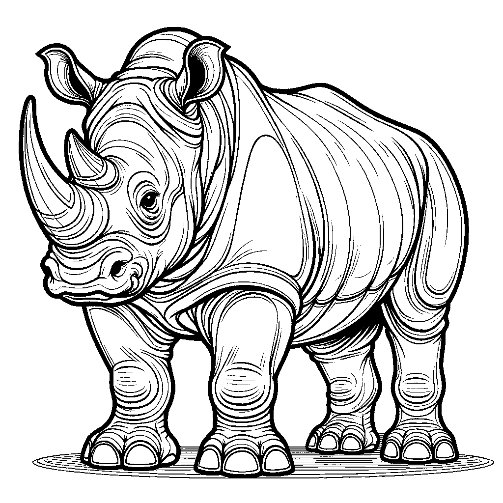 A Rhinoceros Standing Strong