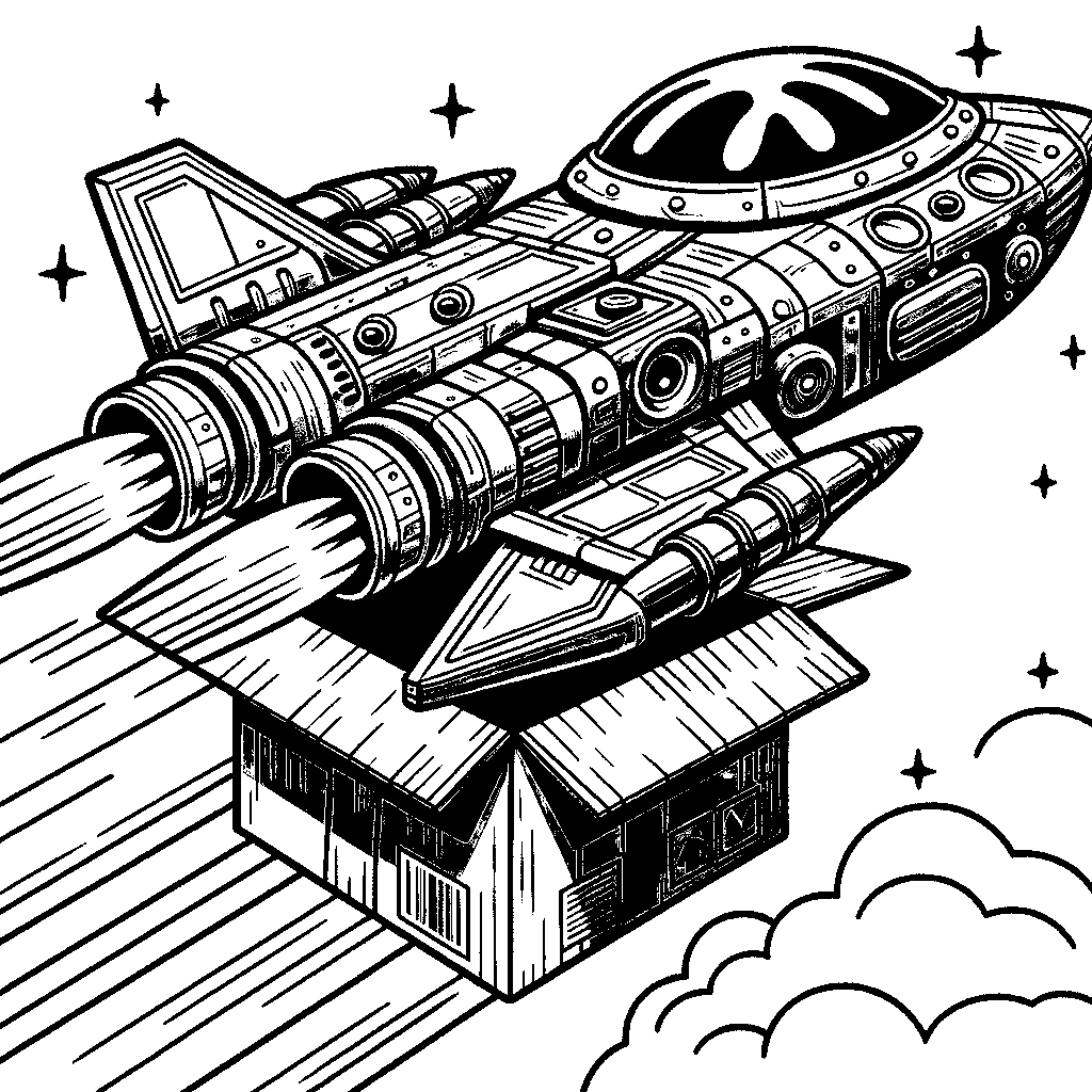 A Cardboard Box Turned Into A Spaceship