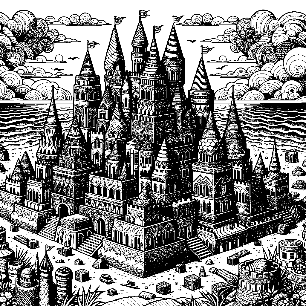 A Sandcastle Competition With Elaborate Castles