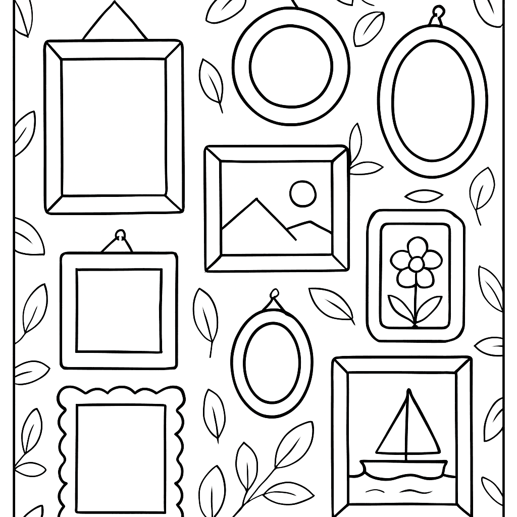 A Gallery Wall With Different Art Frames To Fill In