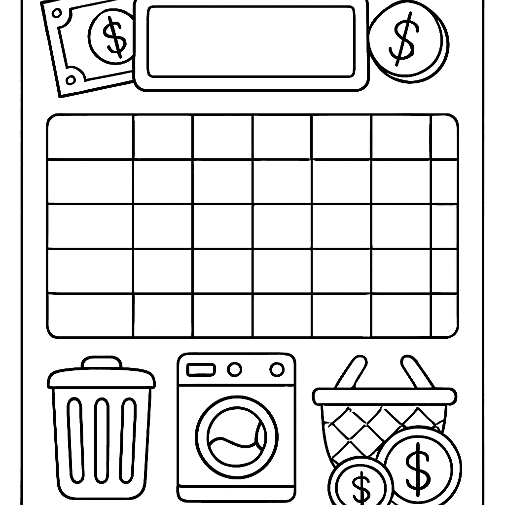 A Child's Allowance Chart Showing Weekly Chores And Earnings