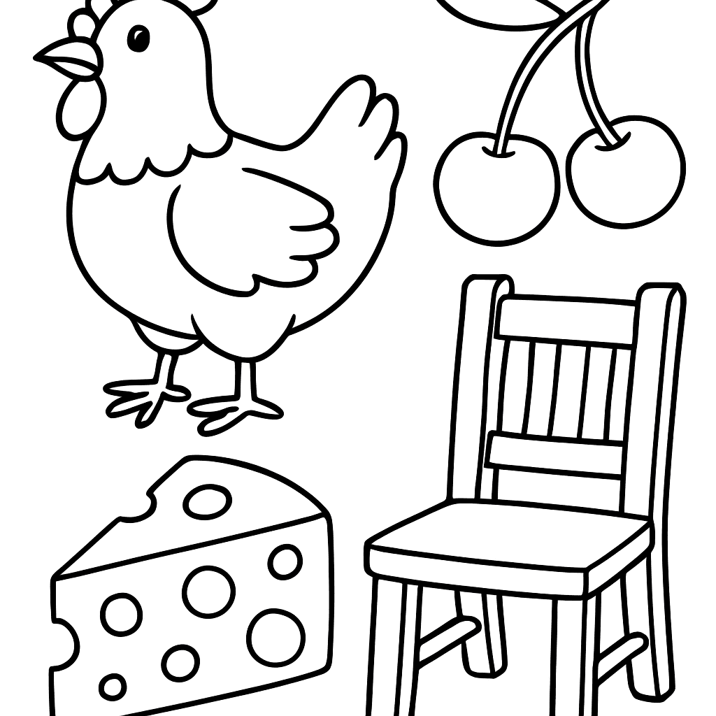 The CH Sound With A Chicken, Cherry, Cheese, And Chair