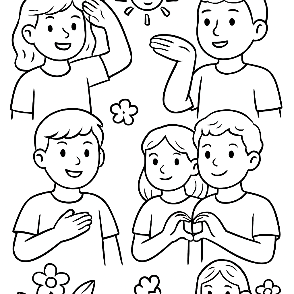 ASL Signs For Common Words: Hello, Thank You, Please, Friend, And Love With Illustrations
