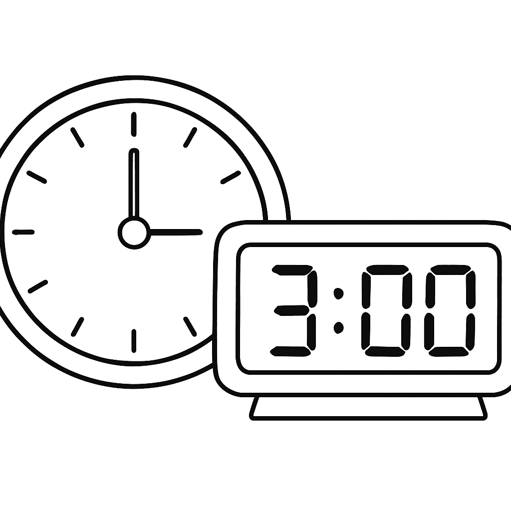 An Analog Clock And A Digital Clock Side By Side Both Showing The Same Time