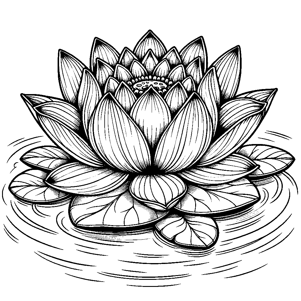 A Lotus Flower Floating On Still Water