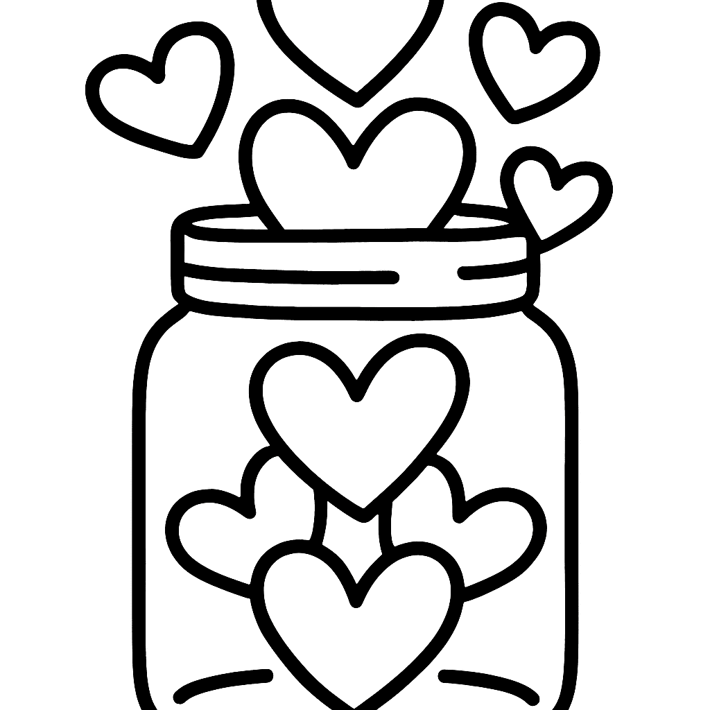 A Kindness Jar Overflowing With Paper Hearts