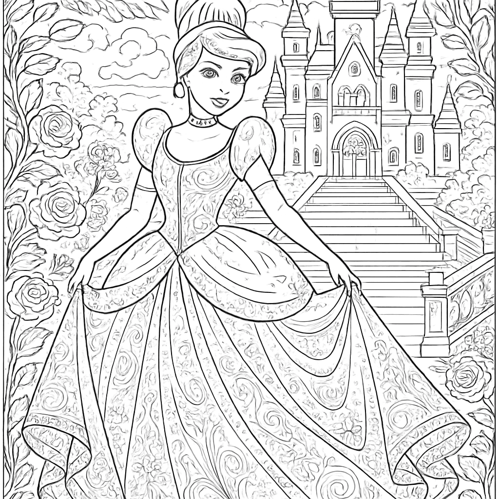 Cinderella In Her Ballgown At The Palace