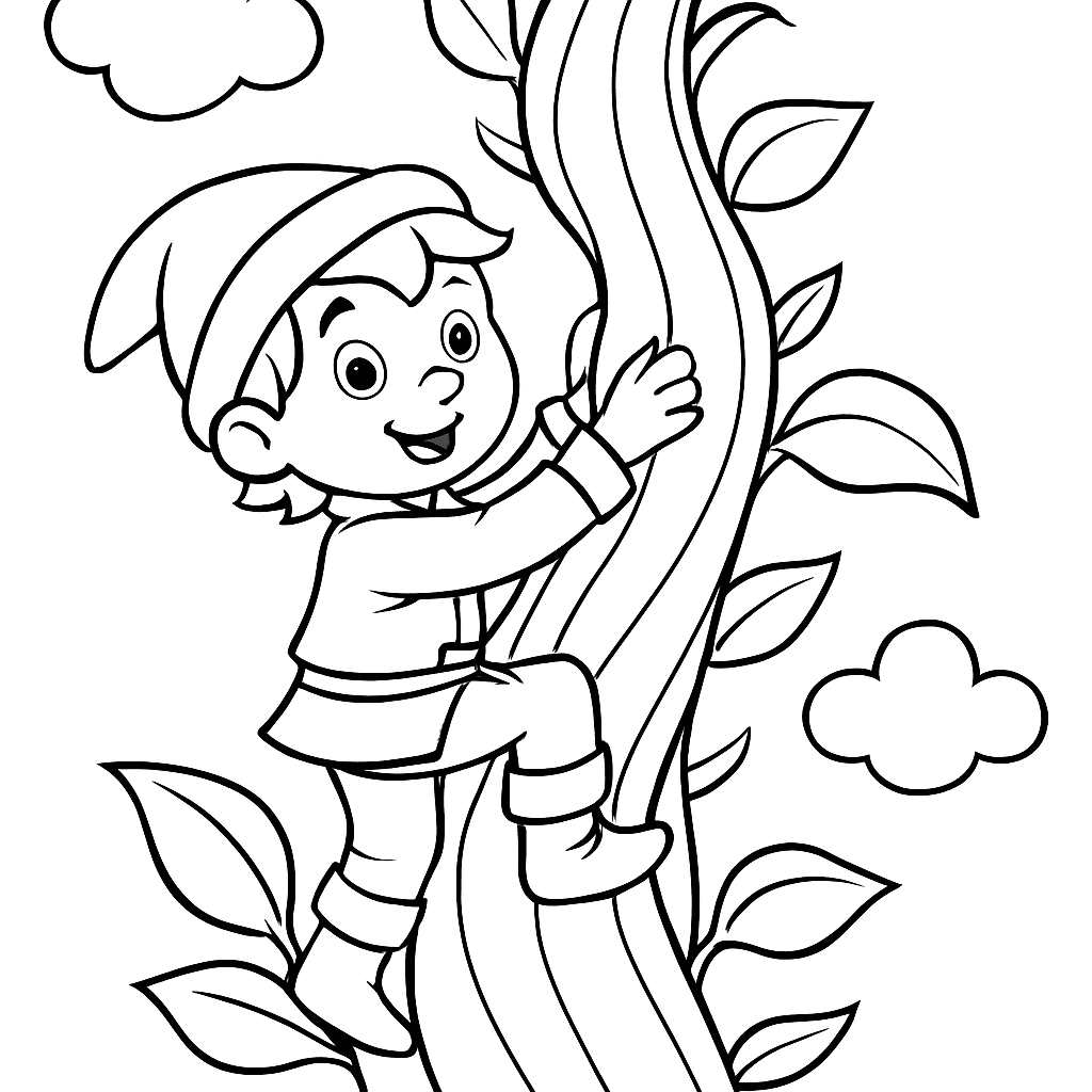 Jack Climbing A Giant Beanstalk