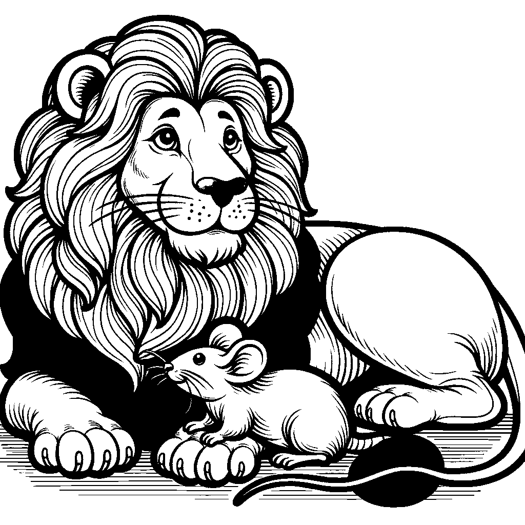 A Lion With A Mouse On Its Paw