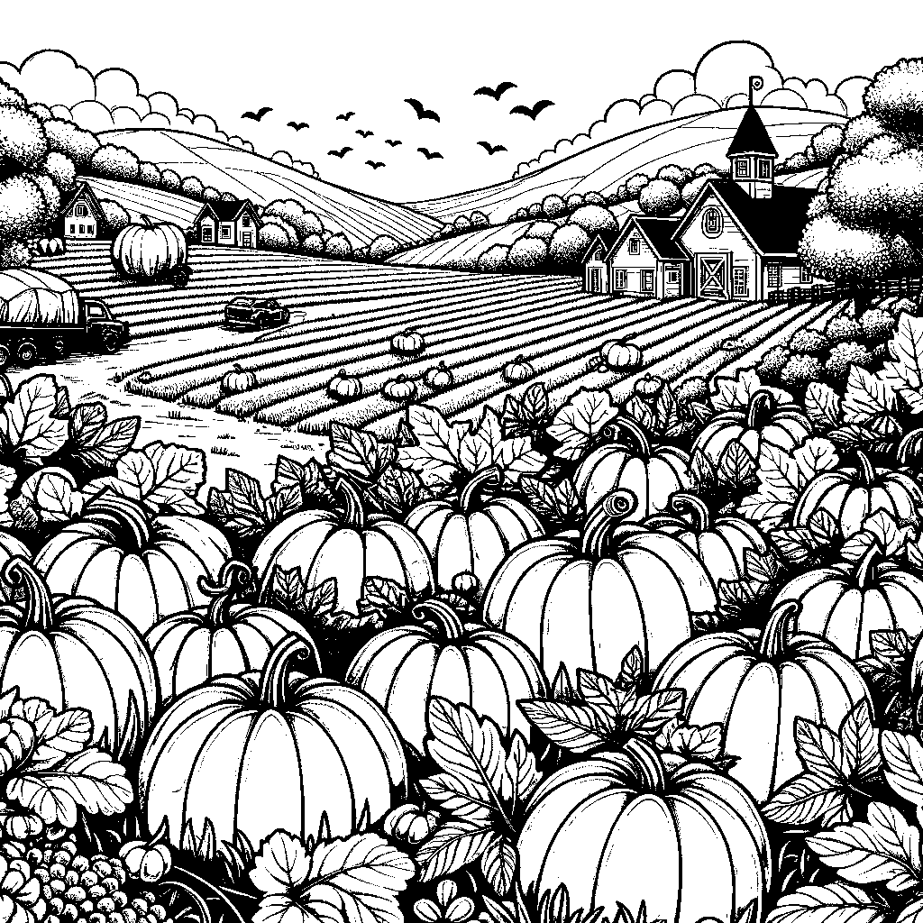 A Pumpkin Patch In Autumn