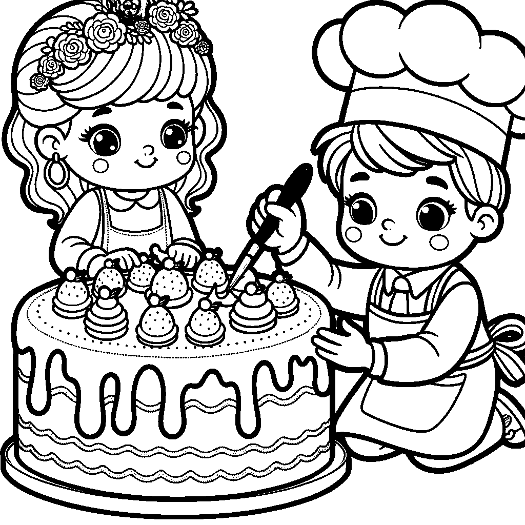A Child Chef Decorating A Cake