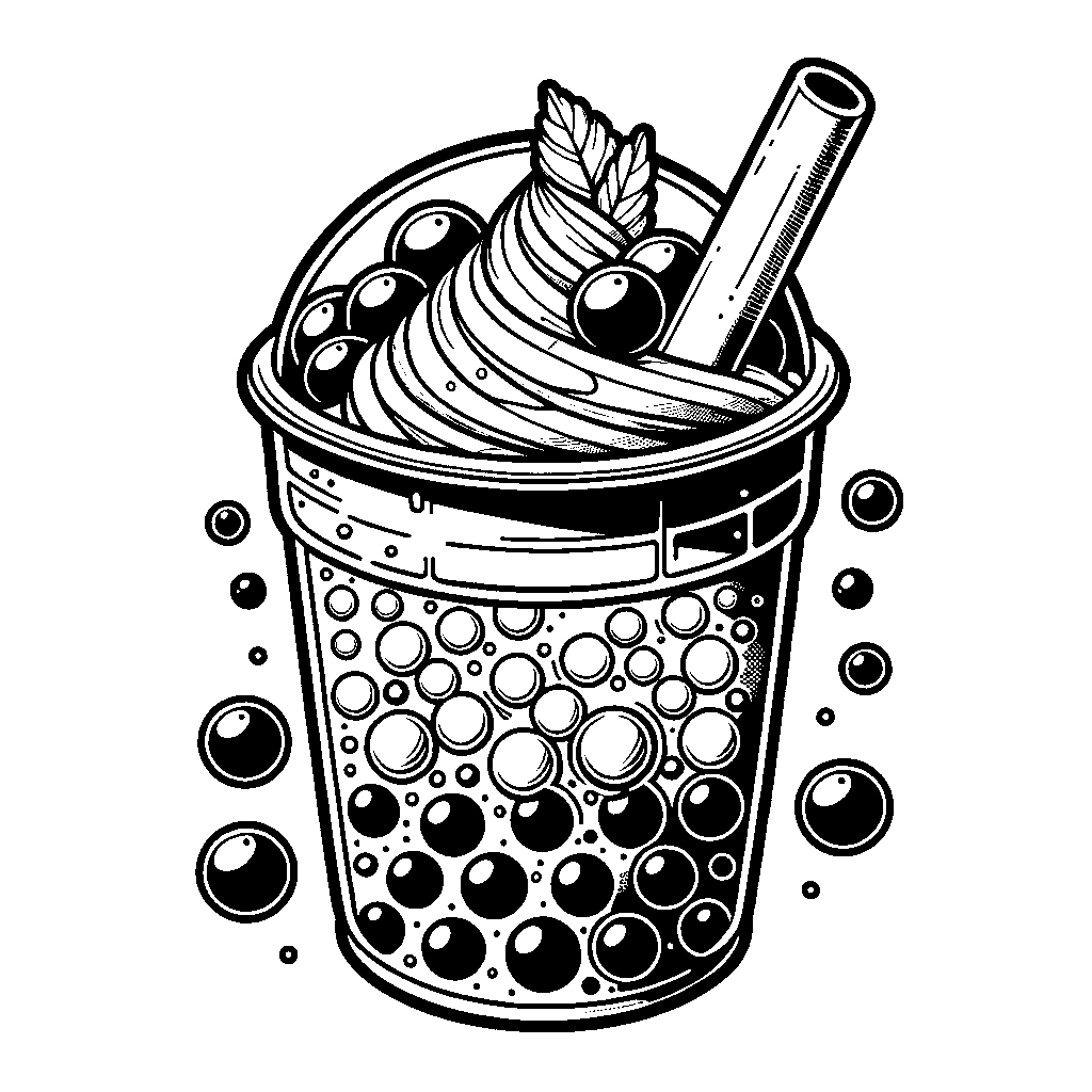 A Bubble Tea With Colorful Boba Pearls