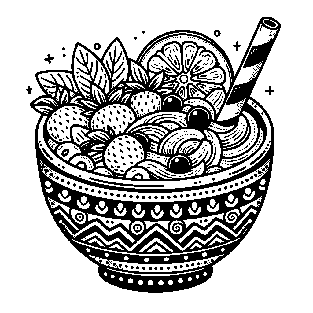 A Smoothie Bowl With Fruit Toppings