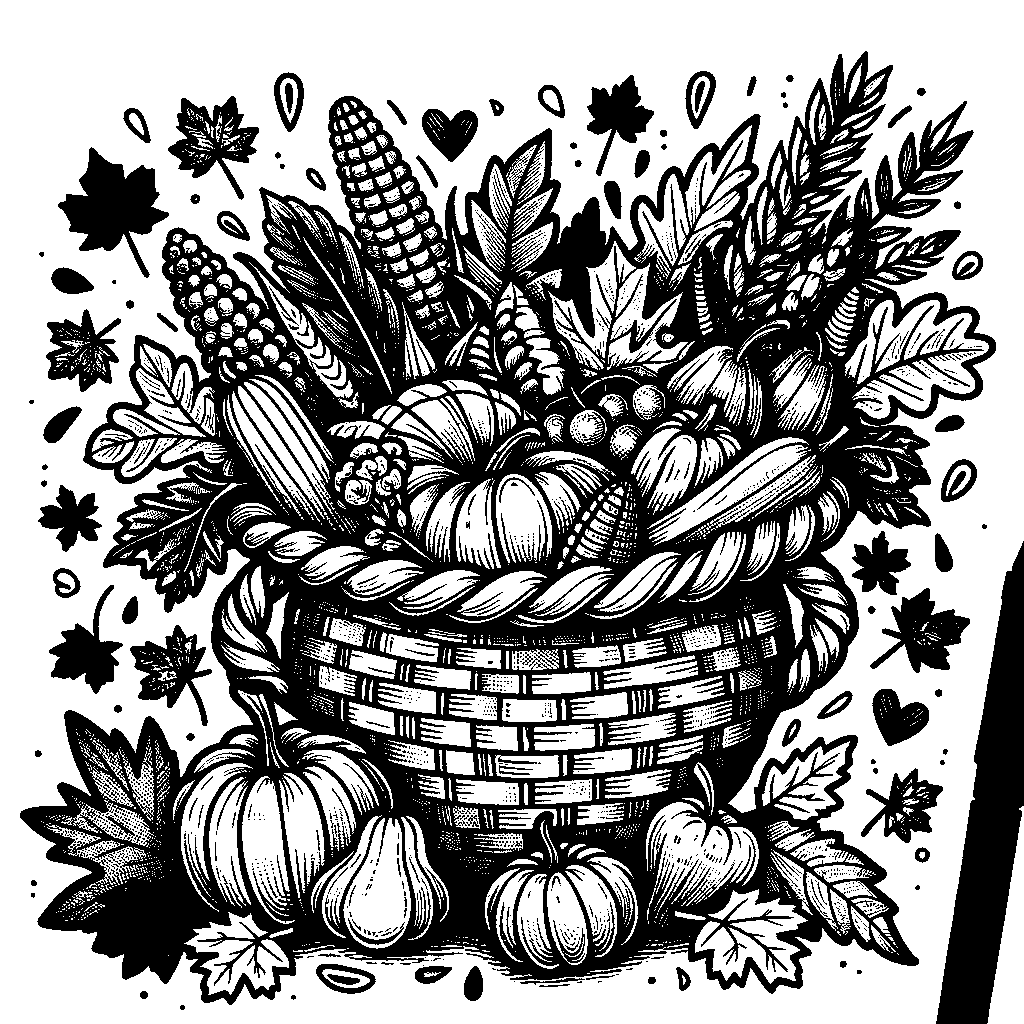 A Cornucopia Overflowing With Autumn Harvest Vegetables