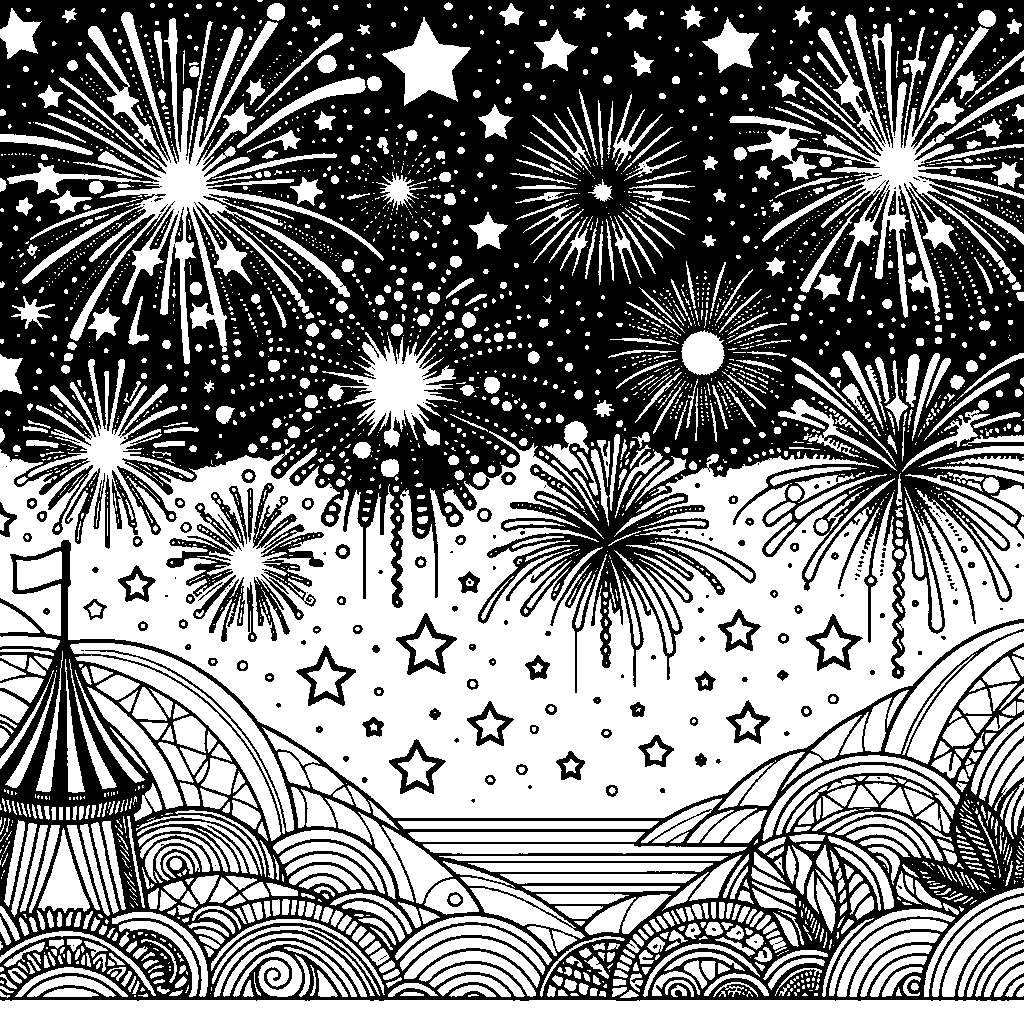 Fireworks In The Night Sky