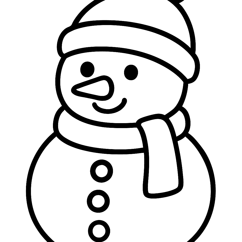 A Snowman With A Scarf And Hat