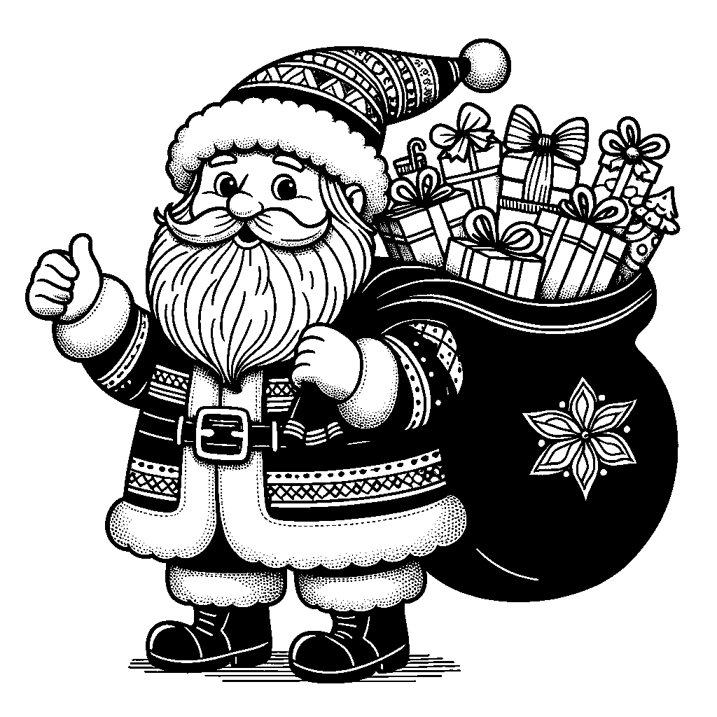 Santa Claus With A Bag Of Gifts