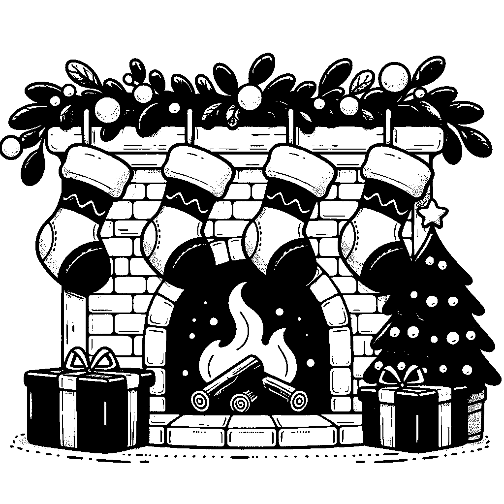 Stockings Hanging By A Fireplace