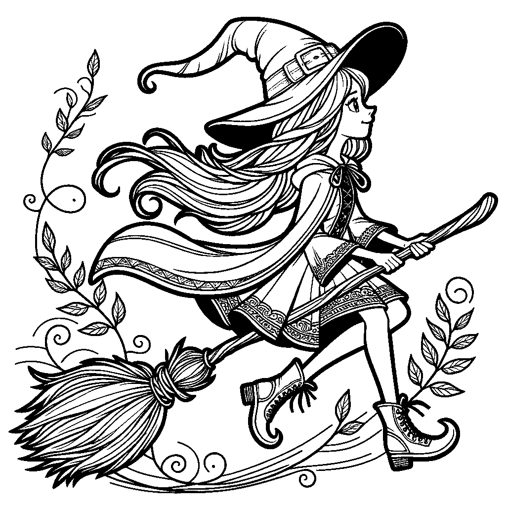A Witch On A Broomstick