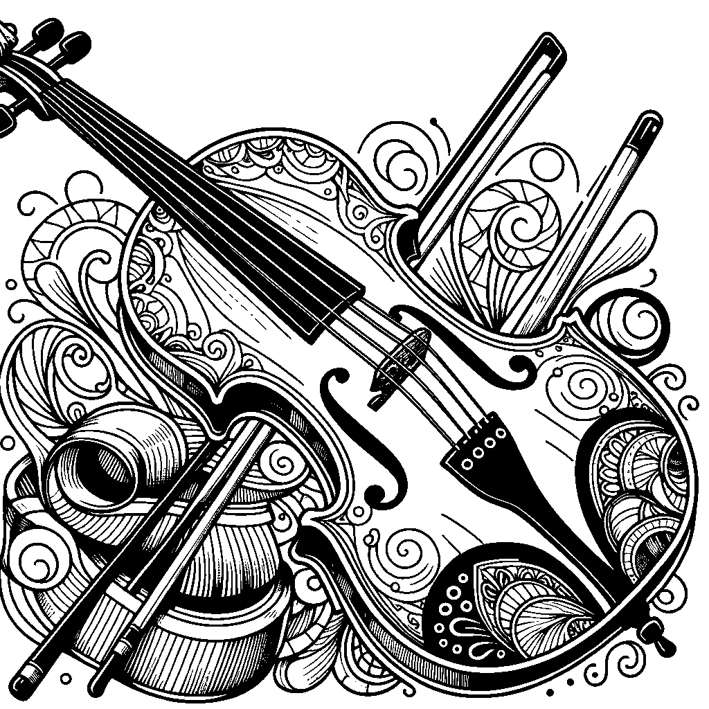 A Violin With A Bow Resting On It