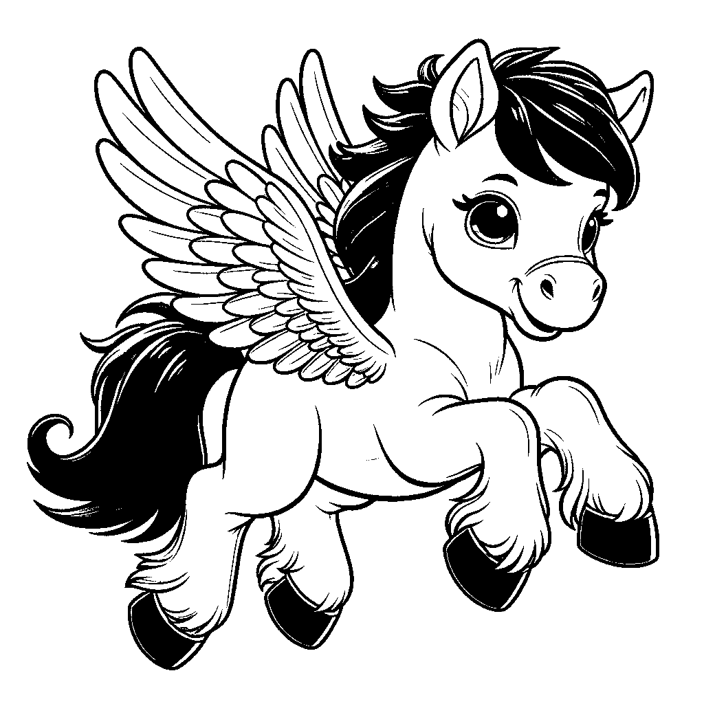 A Friendly Pegasus Foal Learning To Fly