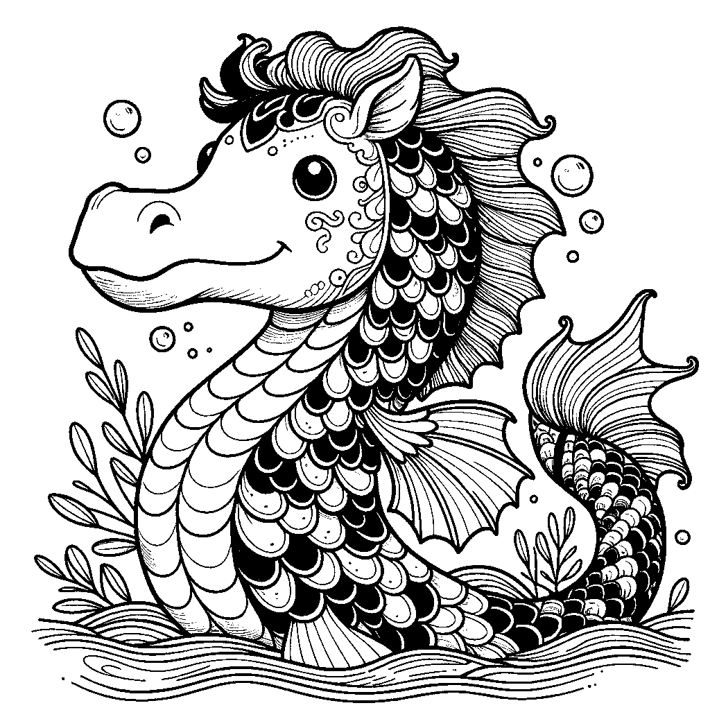 A Hippocampus — A Horse With A Fish Tail Swimming