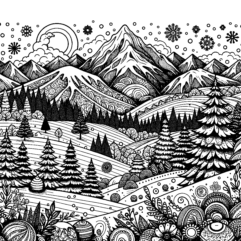 A Snowy Mountain Landscape