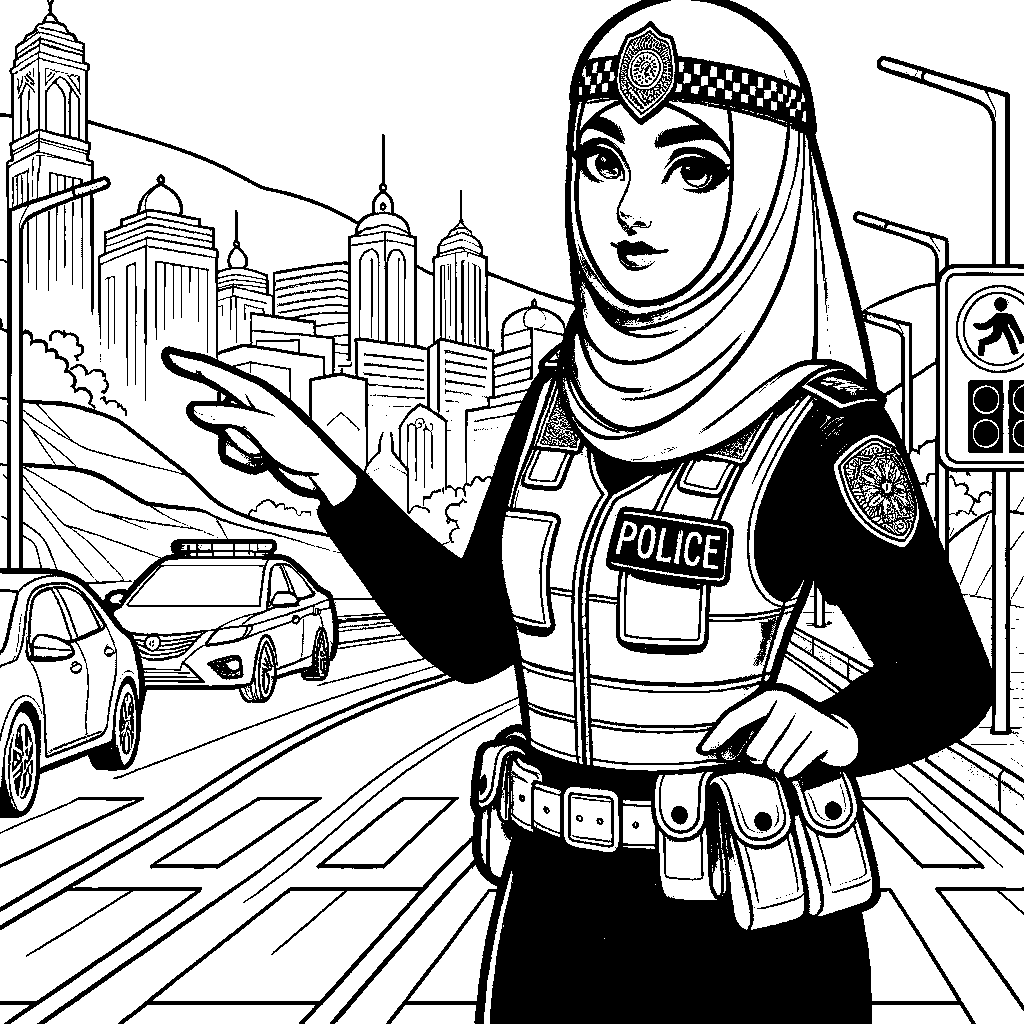 A Police Officer Directing Traffic