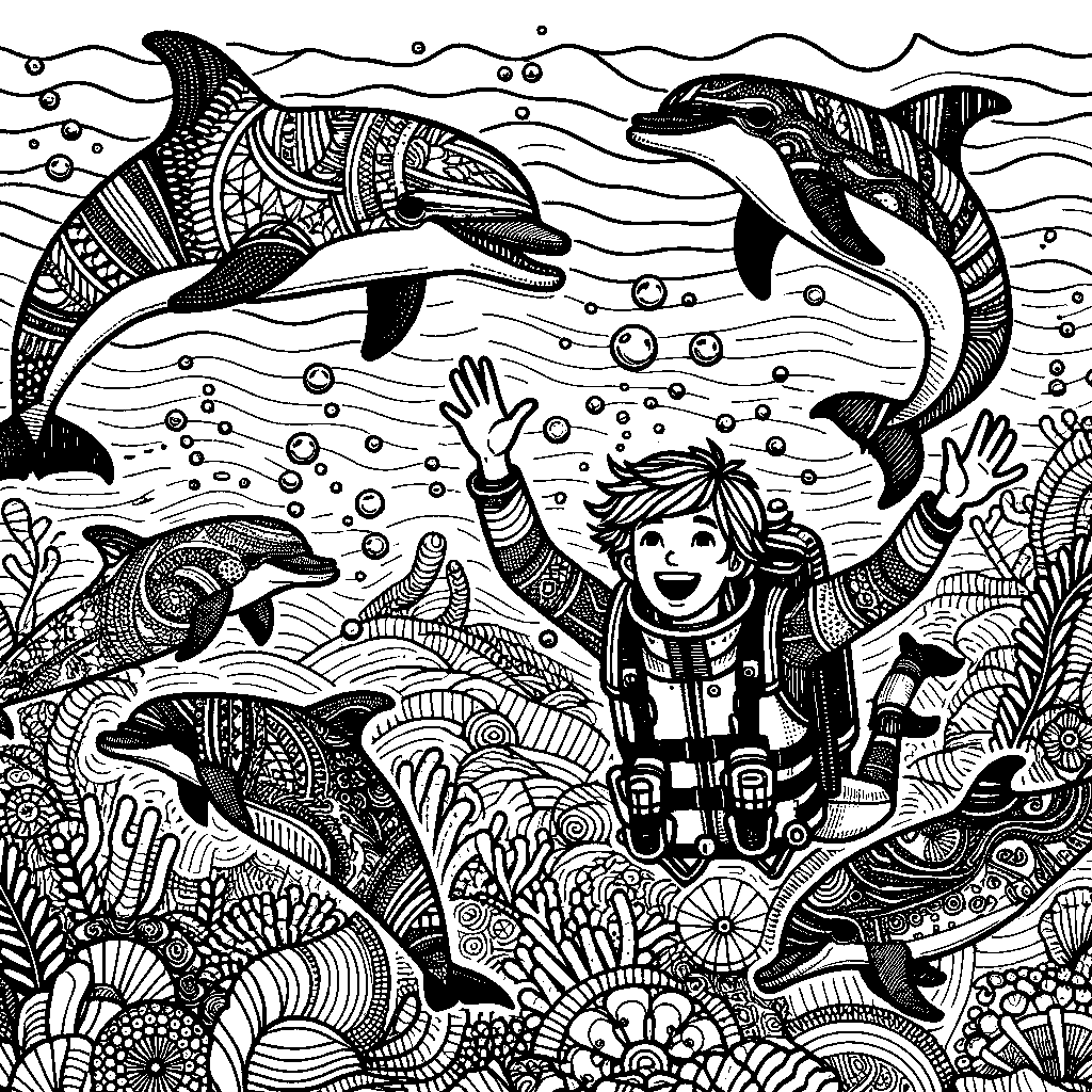 A Marine Biologist Swimming With Dolphins