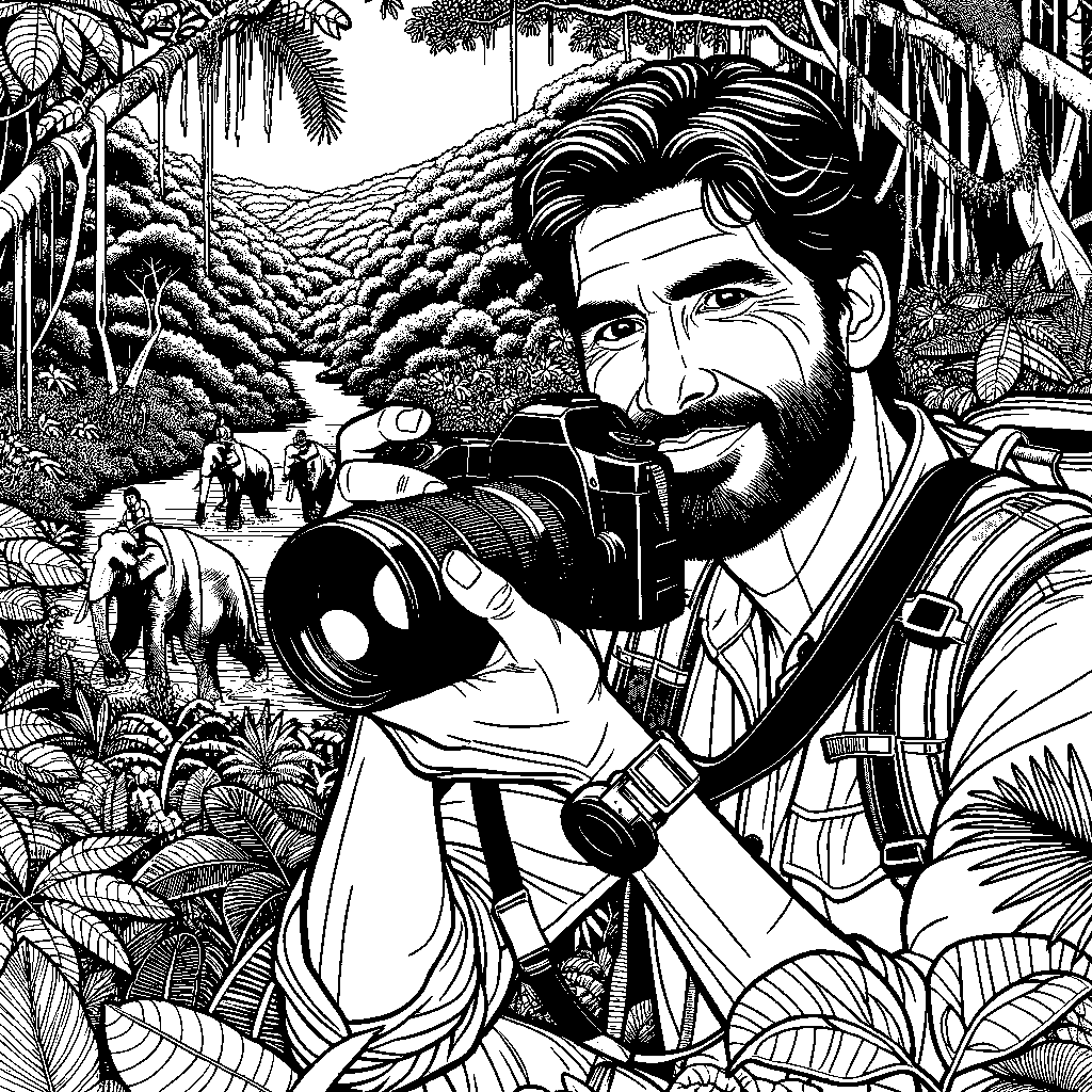 A Wildlife Photographer In The Jungle With A Camera