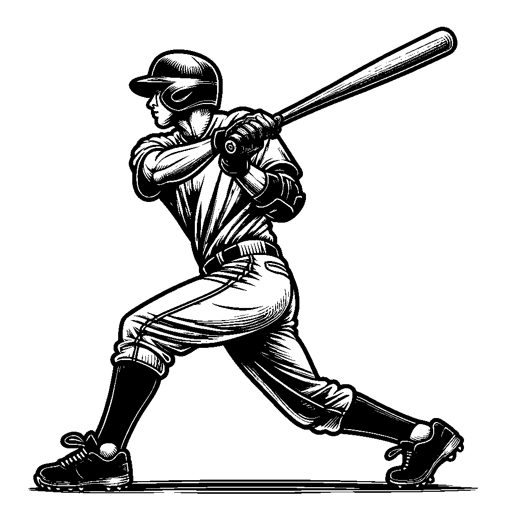A Baseball Player Batting