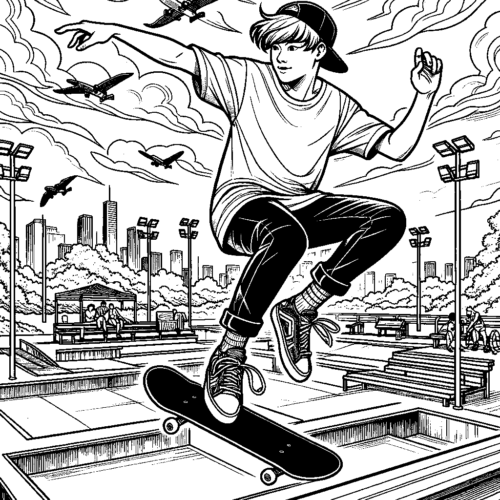 A Skateboarder Doing A Trick