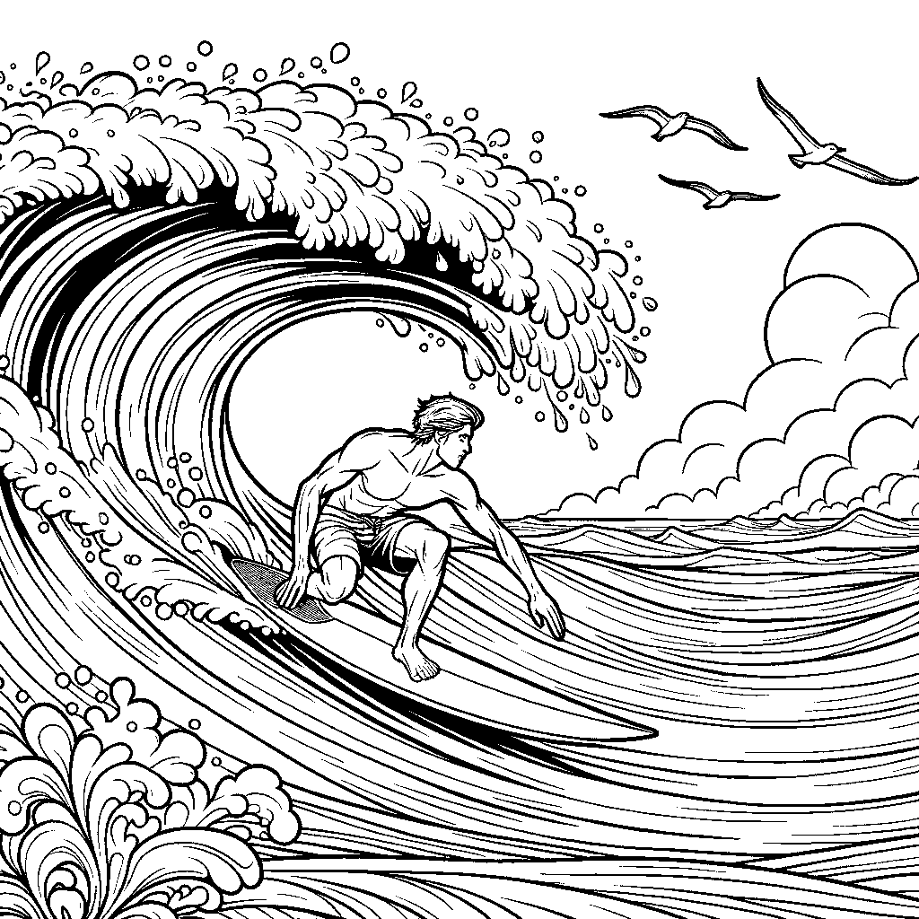 A Surfer Riding A Wave
