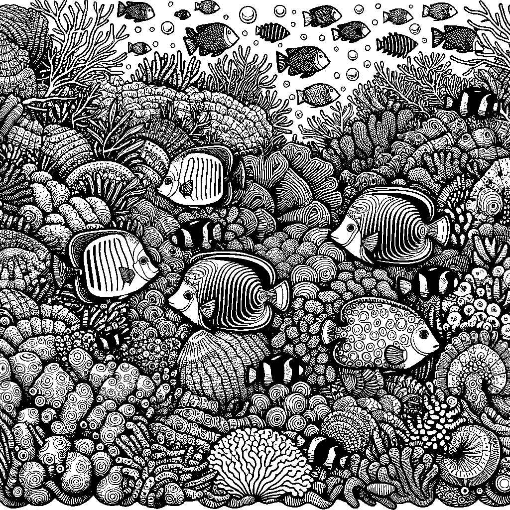 A Coral Reef With Tropical Fish
