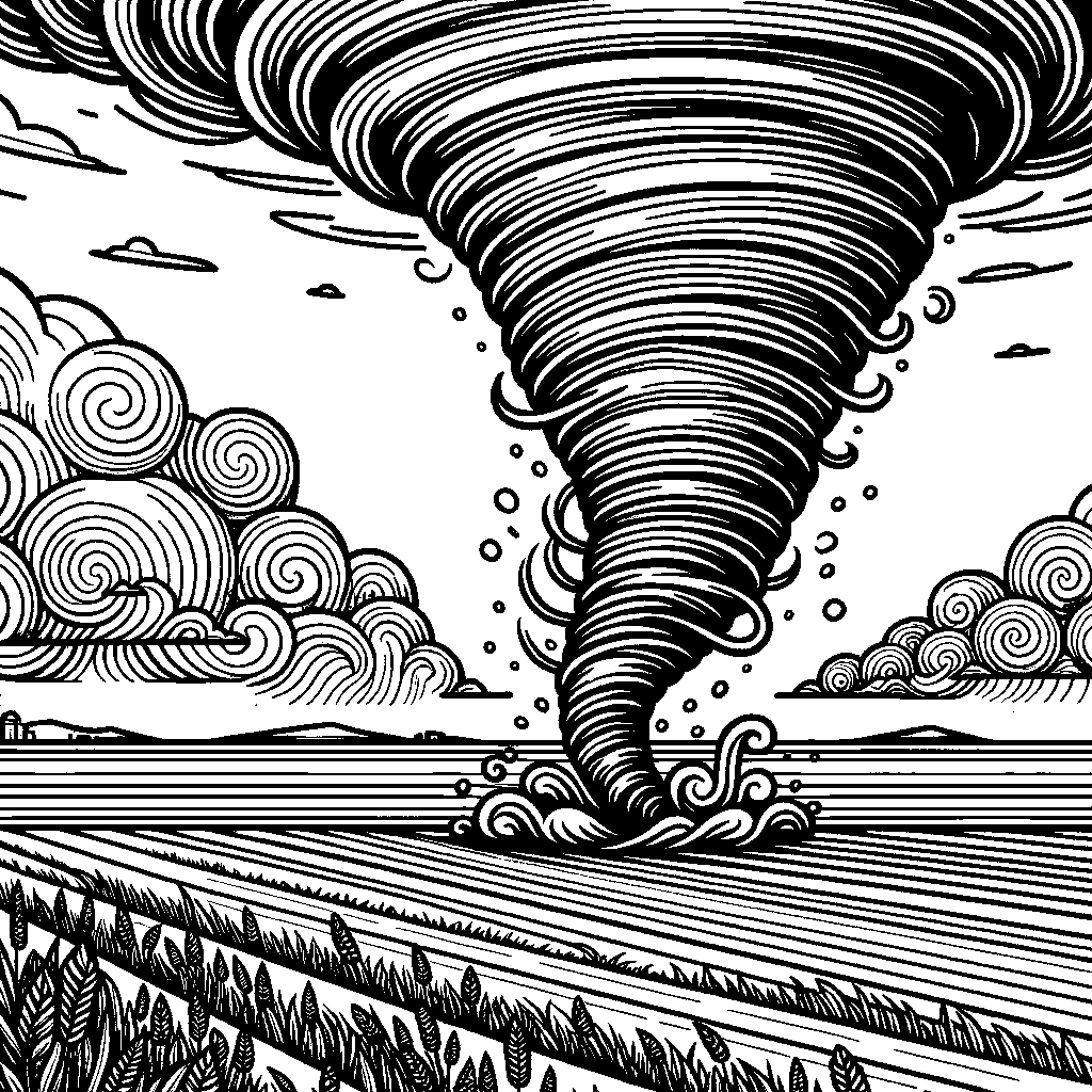 A Tornado Swirling Across A Plain