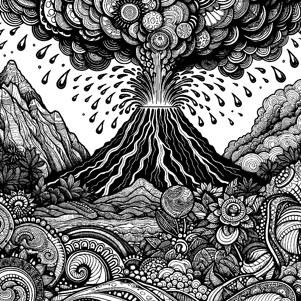 A Volcano Erupting With Lava Flowing